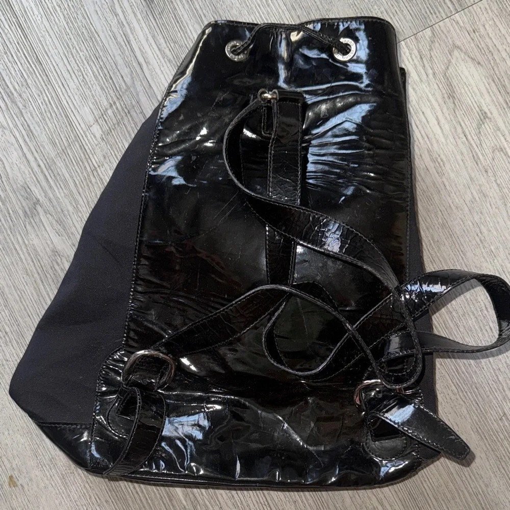 Authentic 1990’s Gucci Black Backpack with Bamboo Accent - Picture 7 of 16